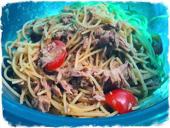 Spaghettisalat mit Pesto Genovese