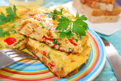Frittata mit Kartoffel und Paprika leckeres Omelette