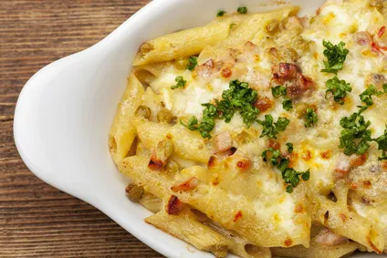 überbackene Rigatoni Ein einfach gemachtes Gratin sind diese überbackene Rigatoni