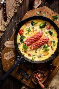 Frittata mit Gemüse und Knackwürsten Frittata Mit Gemüse Und Knackwürsten