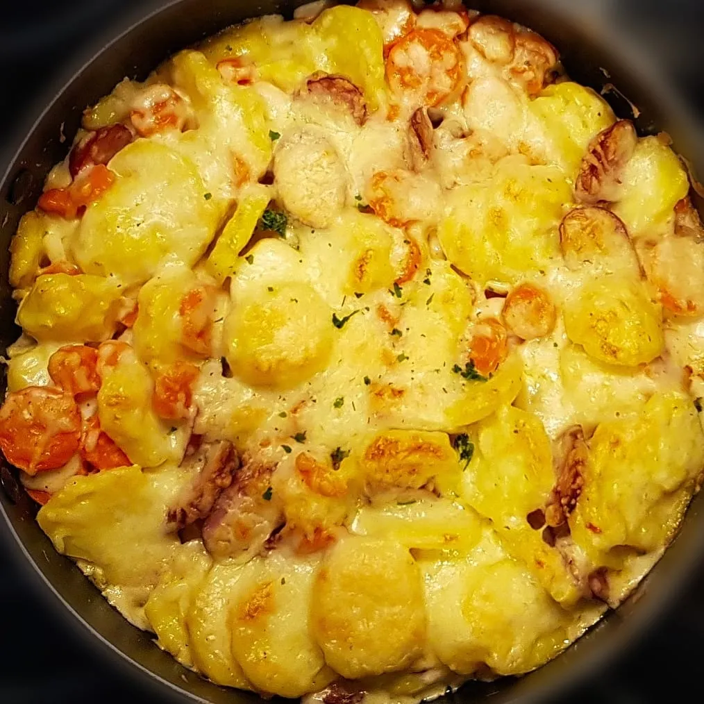 Kartoffel Möhren Kabanossi Gratin Gratins sind schon was leckeres