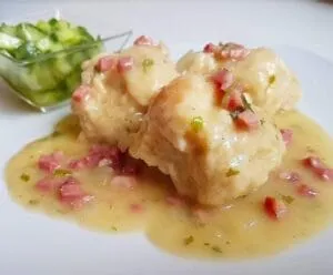 Spatzeklöß mit Specksauce Spatzekloess Mit Specksauce