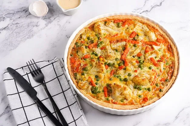 Gemüse Quiche Omas Rezept für die vegetarische Gemüse-Quiche ist einfach traumhaft