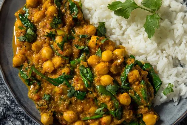 Kichererbsen Curry vegetarische Kichererbsen Curry mit Kokosmilch