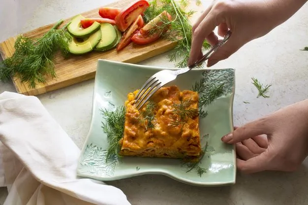Gemüse Lasagne Eine Gemüse Lasagne mit einem cremigen und fruchtigen Geschmack
