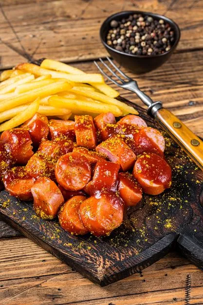 Currywurst mit Pommes Leider geil – und leider eine Kalorienfalle