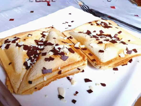 Sandwich-Toast mit Banane und Nutella Susannes Fitness-Frühstück für Naschkatzen