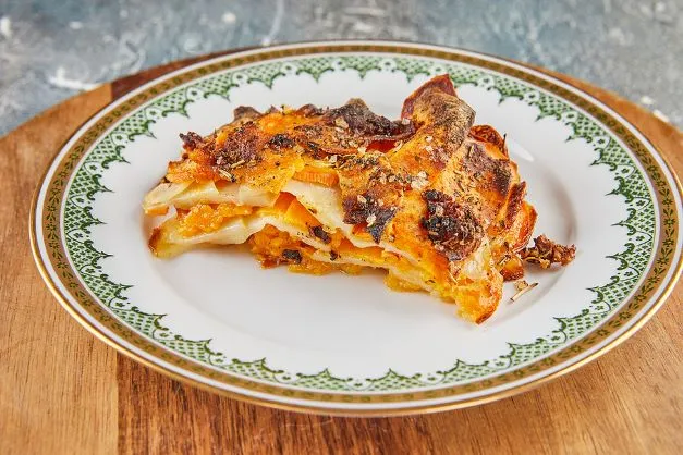 Knuspriges Kartoffel-Süßkartoffel Gratin Knuspriges Kartoffel Suesskartoffel Gratin