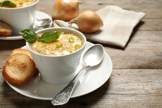 Französische Zwiebelsuppe Franzoesische Zwiebelsuppe