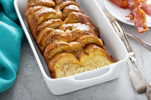 French Toast Auflauf In Einer Zimt Zucker Eimischung Getauchte Brotchen