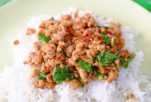 Reis Hackfleisch Gericht