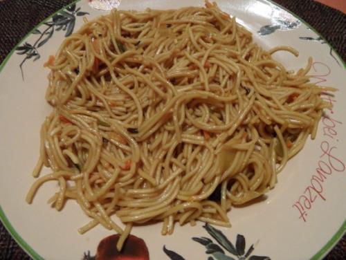 gebratene Spaghetti